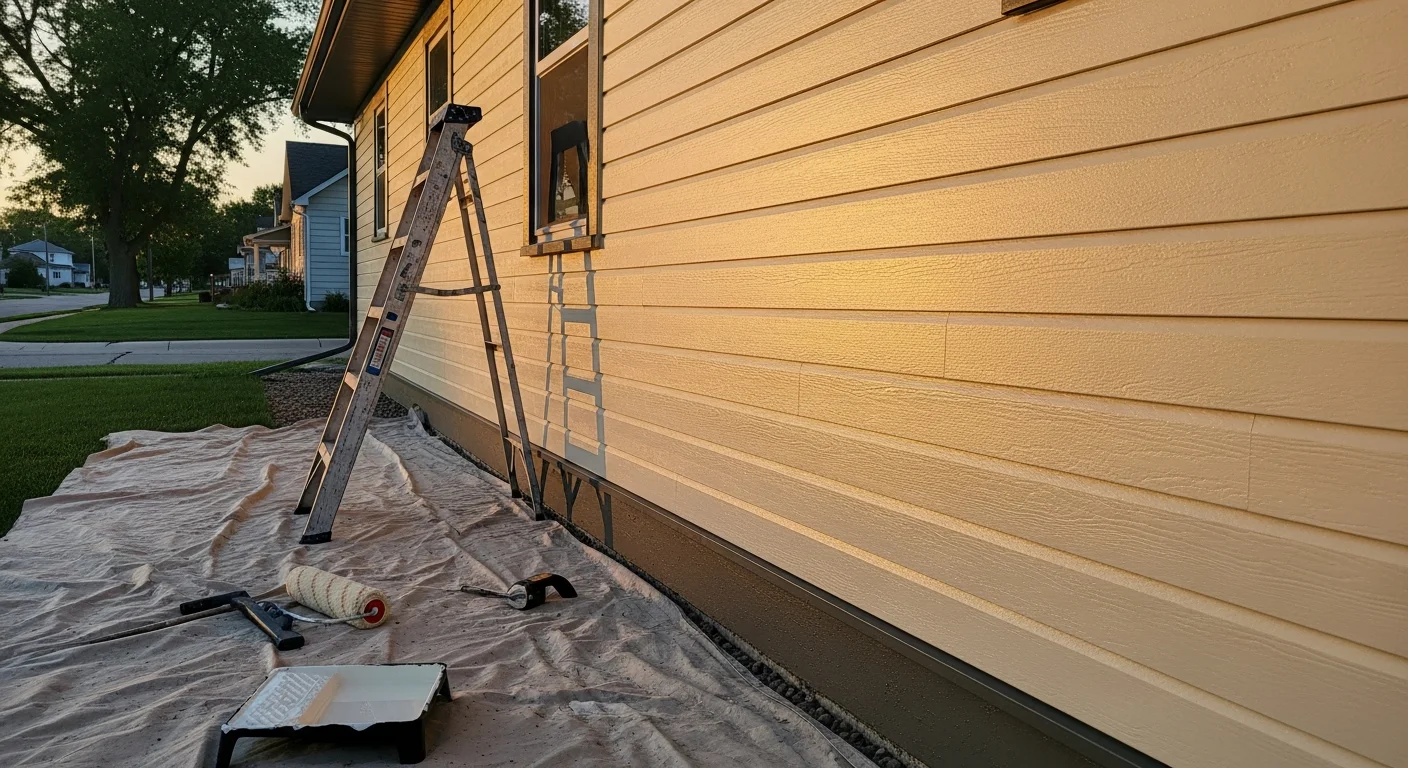 Handyman performing residential painting and repair work