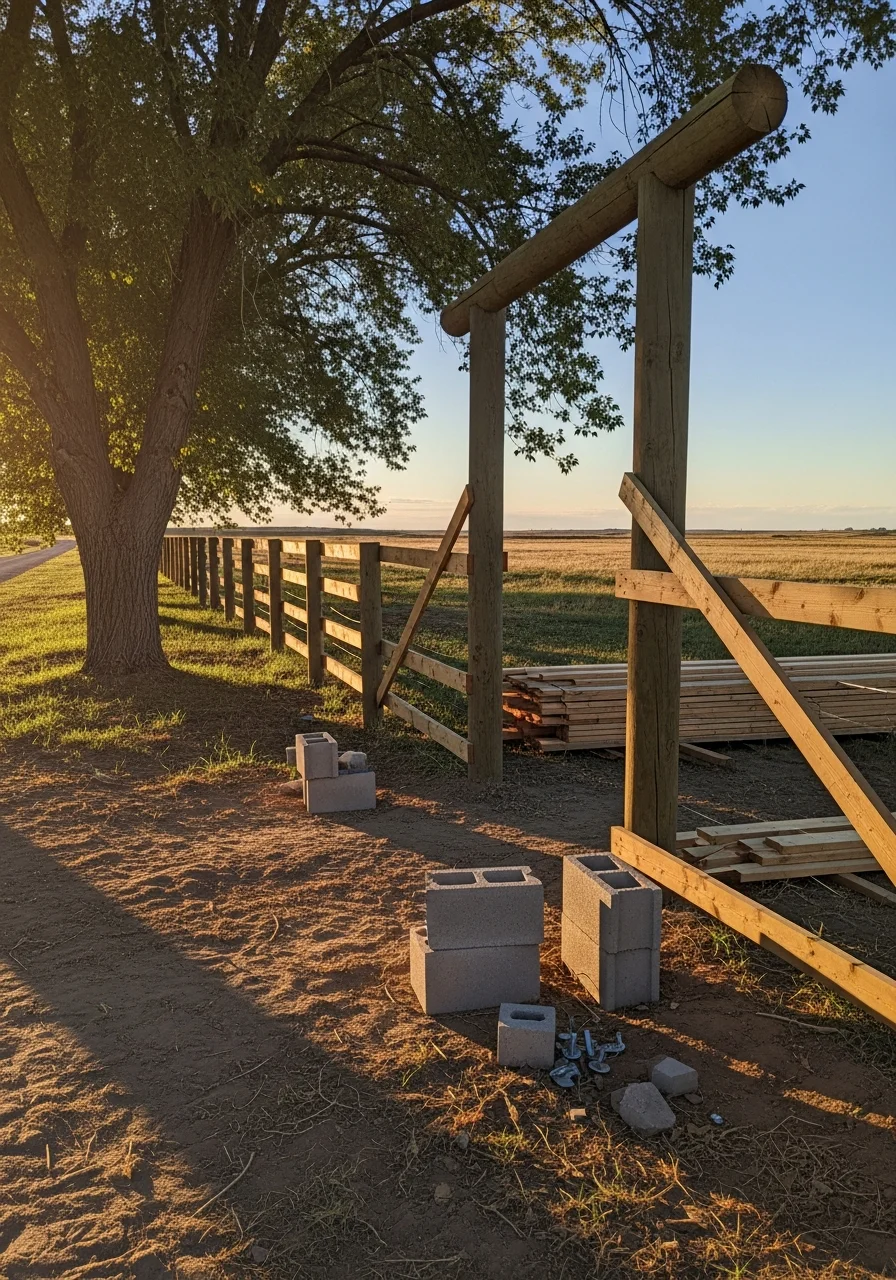 Professional tradesperson at work on a Parker property, showing skilled execution in rural farm country setting.